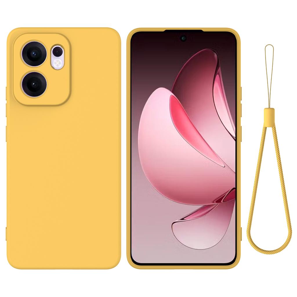 For Oppo Reno13 F 5G/Oppo Reno13 F 4G Liquid Silicone Case Phone Back Cover with Hand Strap