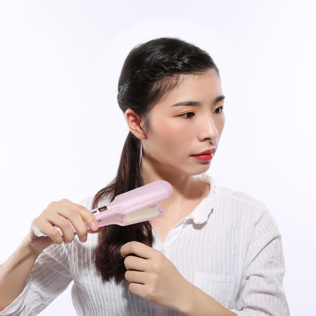 Curling Iron Intelligent Constant Temperature 30s Heating PTC 360 Degree Rotation Double Tube Hair Waver for TravellingEU Plug 220V