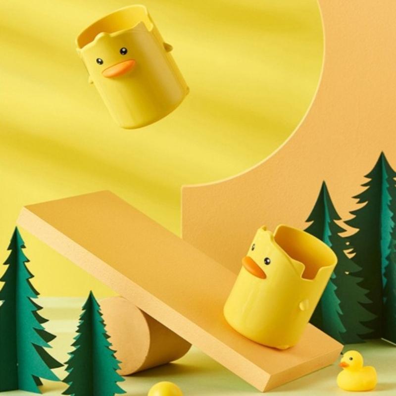 Желтый утенок органайзер для стола-Хранение офисных и школьных принадлежностей для ручек- Веселый декор рабочего места | Игривый дизайн | Декоративное хранение.