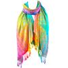 Imitation Wool Shawl Rainbow Color Art Printing Wrap Scarf with Tassels Women Poncho Shawl Blanket Scarf