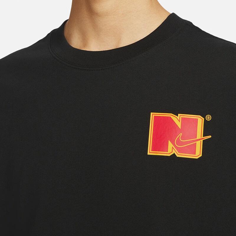 Nike American Vintage Logo Print Elastic Short Sleeve Drop Shoulder T-Shirt Men Tops Black DZ2684-010