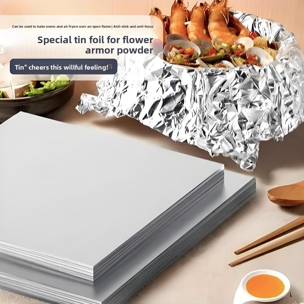 50pcs Square Aluminum Foil Paper Disposable Tin Foil Paper New Kitchen Baking Tool Barbecue