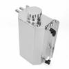 2L Aluminum Radiator Coolant Overflow Water Bottle Expansion Reservoir Tank Cap Glossy Silver fit for Universal