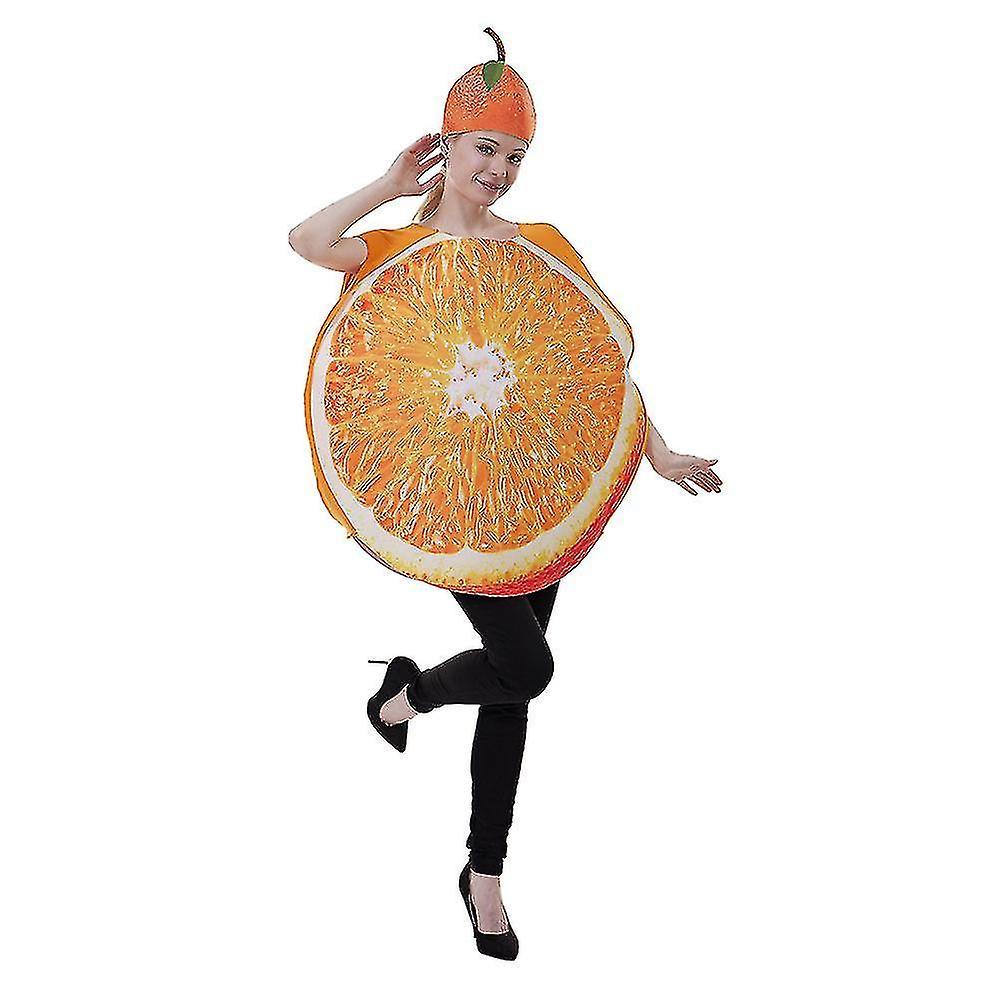 Funny Halloween Orange Fruit Slice Costume For Adults