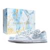 Кроссовки Dunk Crushed Ice Blue Pudding Двойная шнуровка Износостойкие Низкие Скейтбордические Обувь Мужская Белый Серый Синий 355152-106(Team920-BOX)