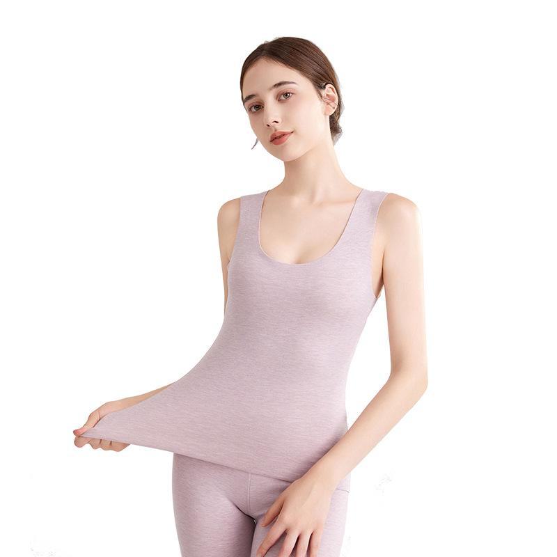 Новый женский бесшовный теплый жилет из немецкого бархата - утолщенный, плюс бархат, антибактериальный для осени/зимы