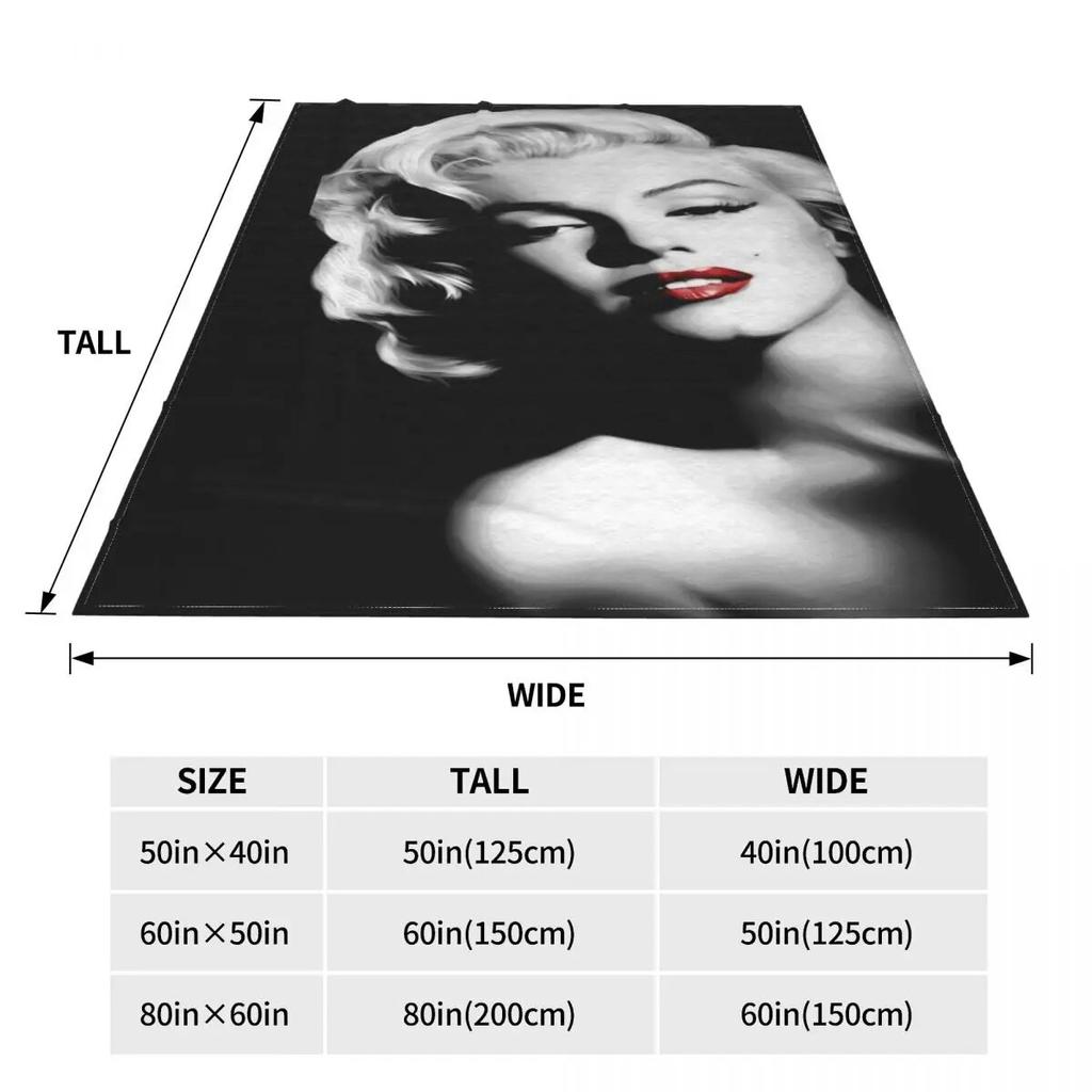 Marilyn Monroe Blankets Flannel Textile Decor Breathable Super Warm Throw Blankets for Bedding Couch Plush Thin Quilt