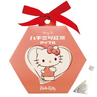 [На 5 чашек] Чай Sanrio Hello Kitty Медовое яблоко, Натурально подслащенный стевией, медом, Чайные пакетики с персонажами, Горячий чай, Без искусственных подсластителей,