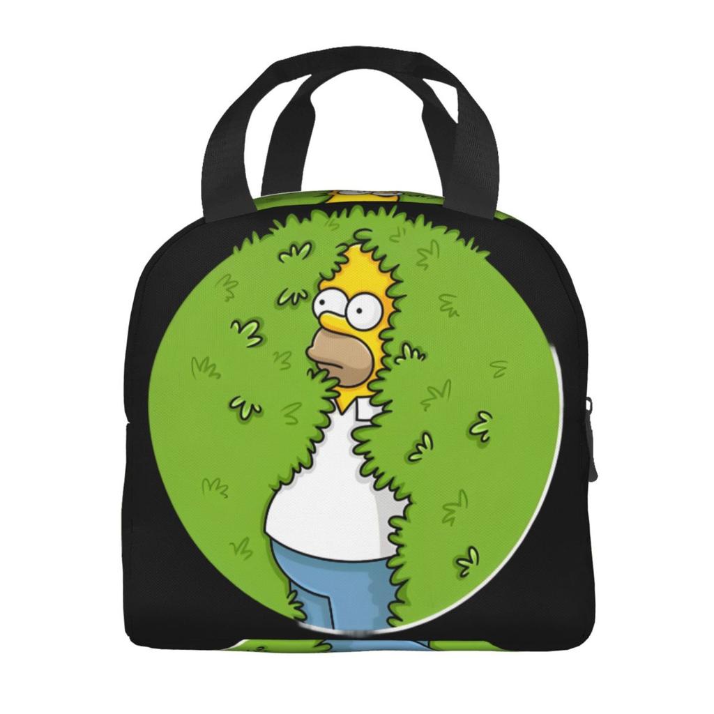 The S-Simpsons Face Accessories Insulated Lunch Bag For Travel Food Storage Bag Portable Cooler Thermal Lunch Boxes