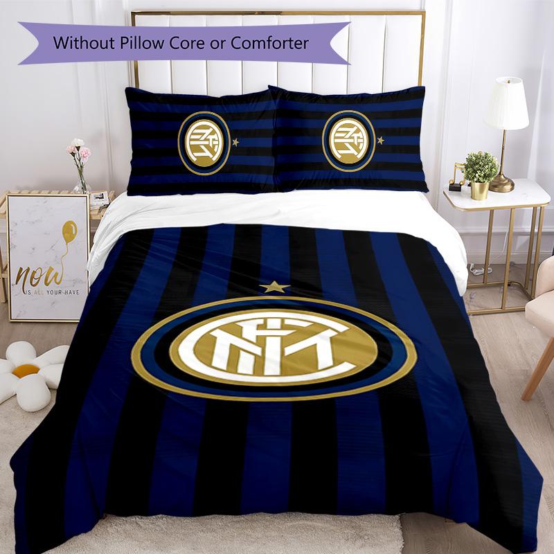 3pcs I-Internazionale Milano (8) Design Cover Set - HD Printed Bedding with 1 Cover and 2 Pillowcases - Perfect for Home and Dorm Decor