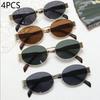 4PCS Oval Shaped Personality Metal Small Round Fashion Glasses Beach Accessories For Women Glasses Shades