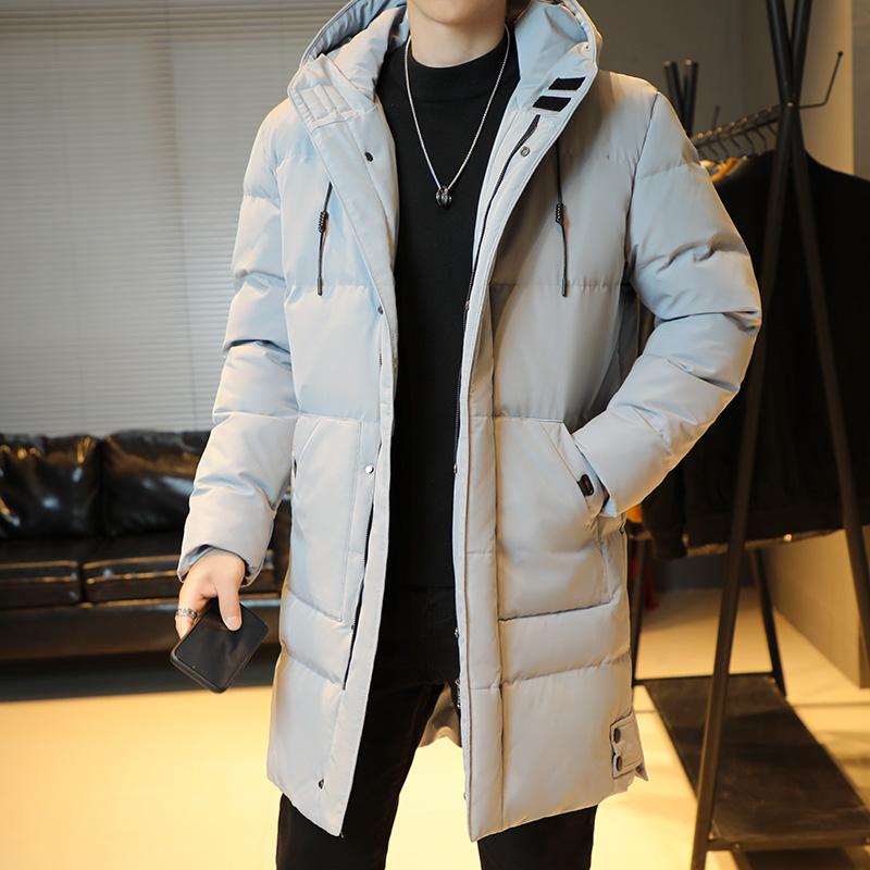 Зимняя мужская длинная парка, теплая куртка с флисовой подкладкой и капюшоном, ветровка, пальто с толстой хлопковой подкладкой, термопарки размера плюс 8XL