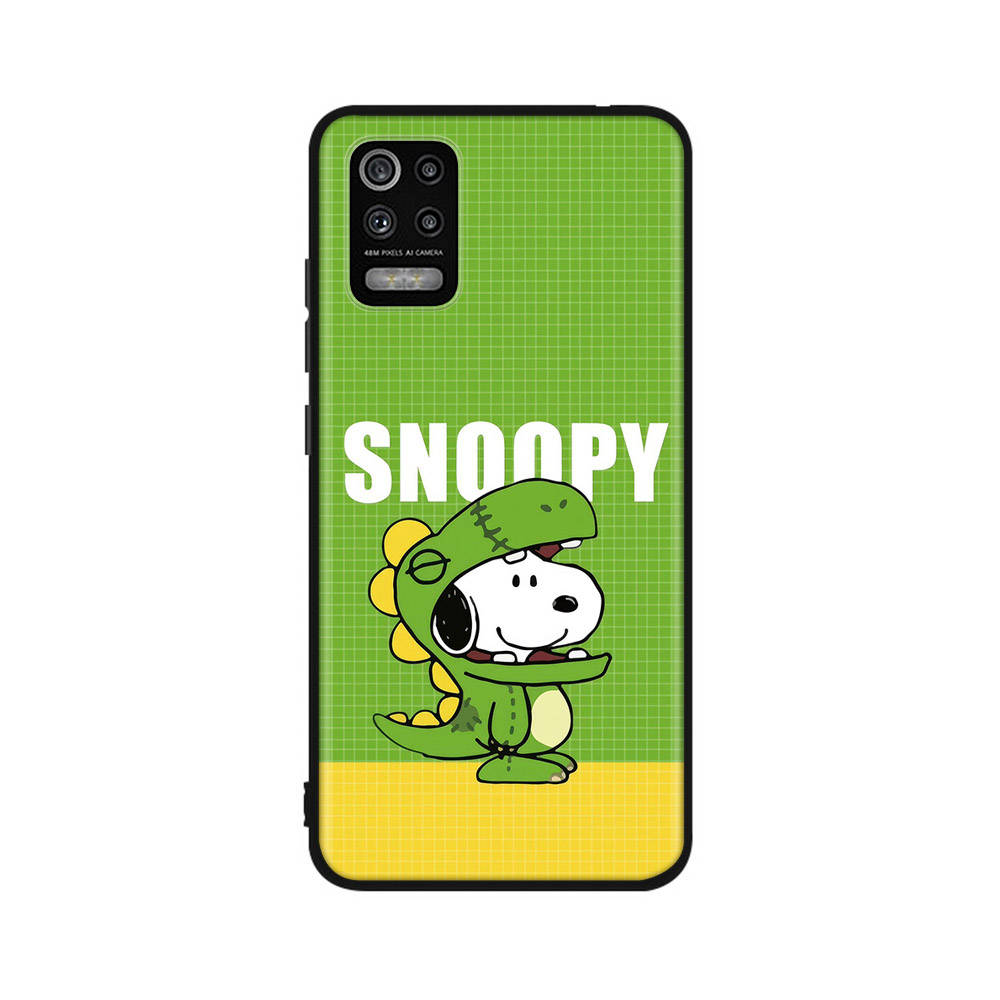 Чехол PT78 Snoopy для iPhone 16 15 Plus 14 13 12 11 Pro 8 7 6S 6 SE 5S X XR XS Max Realme C30 C33 C31 9I Huawei P30 черный мягкий чехол