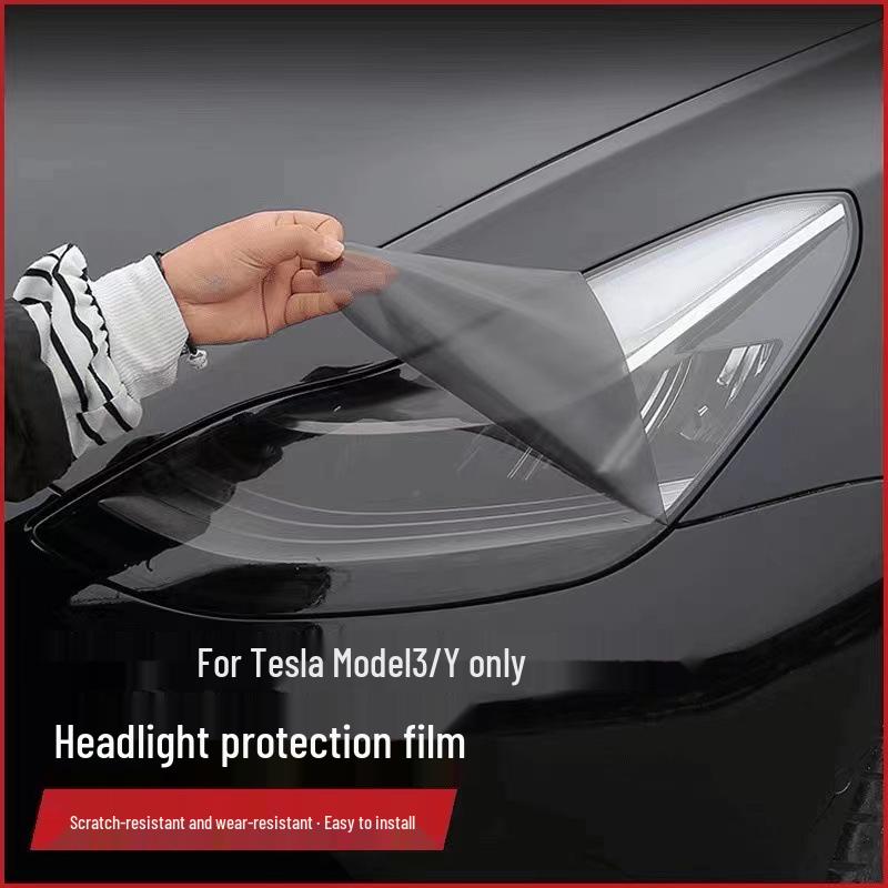 Tesla Model Y/3/YL/S Smoked TPU Headlight Protective Film for Light Color Change