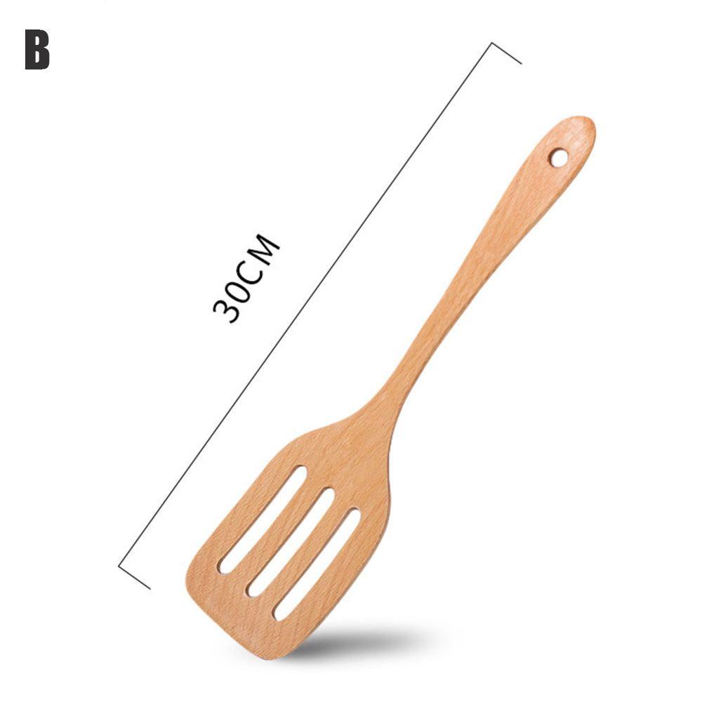 Натуральная лопатка для блинов Кухонные гаджеты Шпатель с прорезями Кухонная утварь Деревянная лопатка Кухонные принадлежности Инструменты для приготовления пищи