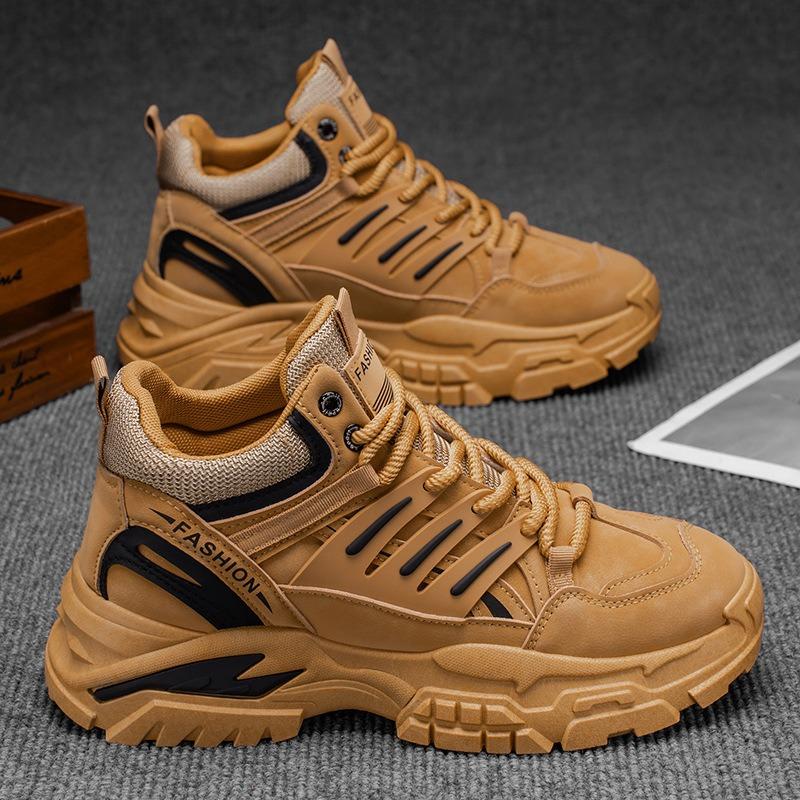 Новая мужская спортивная одинарная обувь повседневная модная брендовая универсальная платформа увеличивающая рост мужская альпинистская Мартин спортивная папина модная обувь