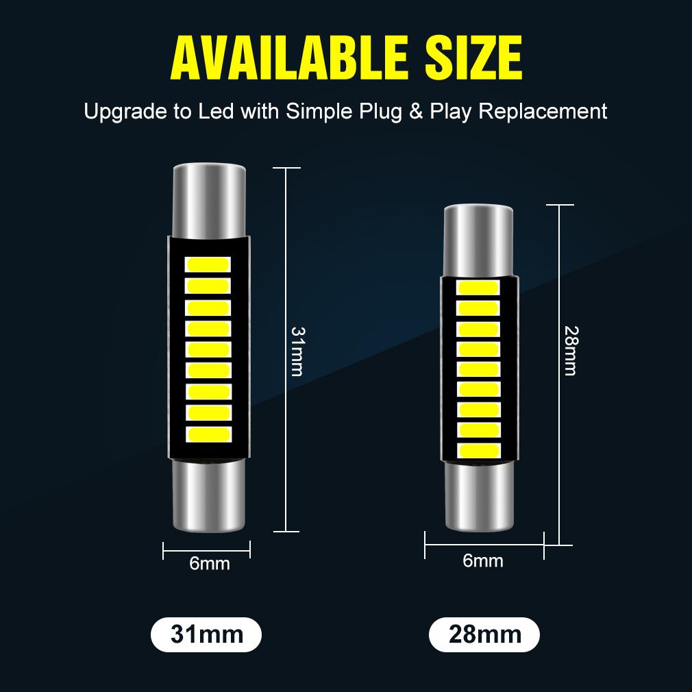 1 шт. без ошибок C5W C10W T6 светодиодная лампа 6641 28 мм 31 мм 9SMD 4014 салон автомобиля чтение гирлянда купол косметическое зеркало свет солнцезащитный козырек предохранитель авто лампа