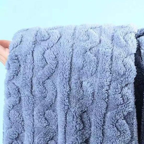 Комплект из 2 предметов унисекс, зимняя пижама, круглый вырез, однотонный утолщенный коралловый флис, домашняя одежда, топ, штаны, комплект, свободная домашняя одежда, комплект для сна для пары