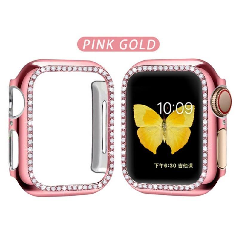 Защитный чехол с алмазным бампером для Apple Watch Series 6 SE 5 4 3 21 38 мм 42 мм, чехлы для Iwatch 40 мм 44 мм, аксессуары для часов