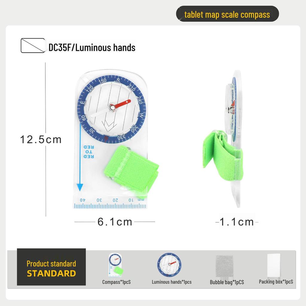 Outdoor Compass with Magnifying Glass and Ruler Scale for Students and Orienteering