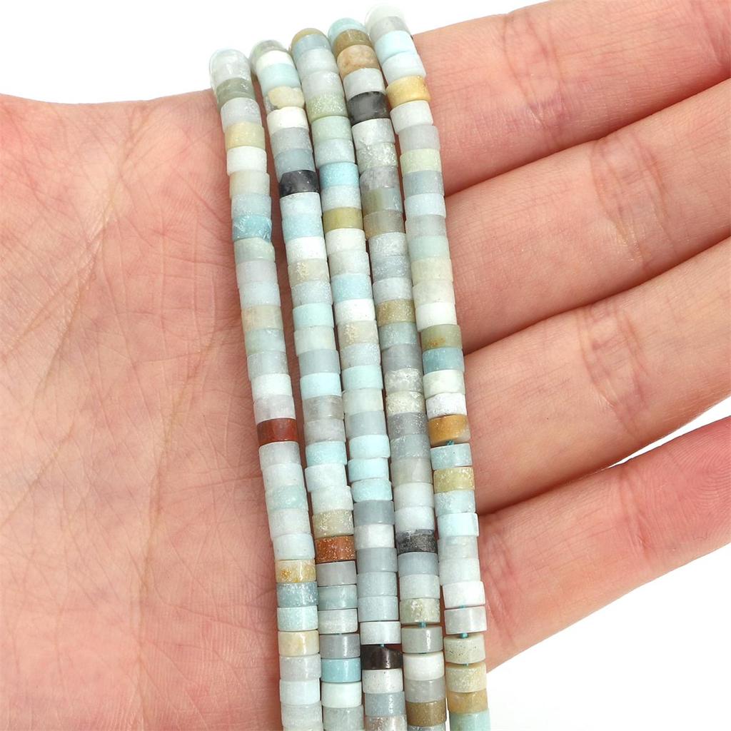 Разноцветные плоские круглые бусины-разделители из натурального камня для изготовления ювелирных изделий