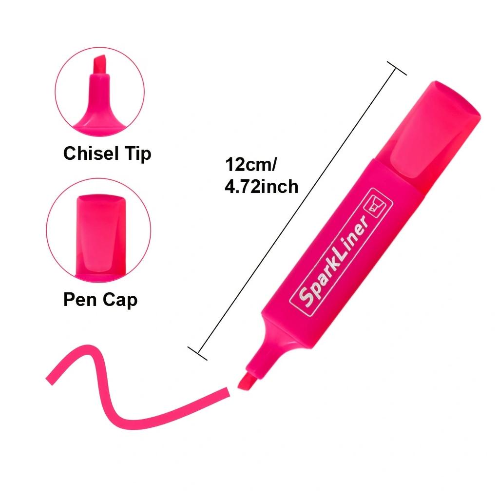 6pcs Neon Highlighter Pen Set – Chisel Tip Markers with Quick-Drying Water-Based Ink for Bright, Smooth Highlighting
