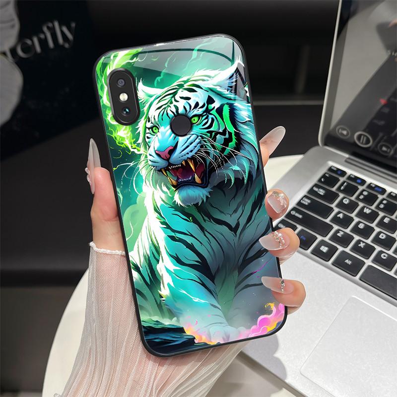 For Redmi Note 5/Note 6 Phone Case Trendy Design Tempered Glass Bumper For Xiaomi Redmi Note 5 6 Pro Full Protection Back Covers