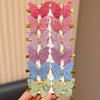 12 pcs Sparkling Pink Butterfly Hair Clips Set for Girls Dazzling Colors Cute Hair Accessories for Daily Use And Parties