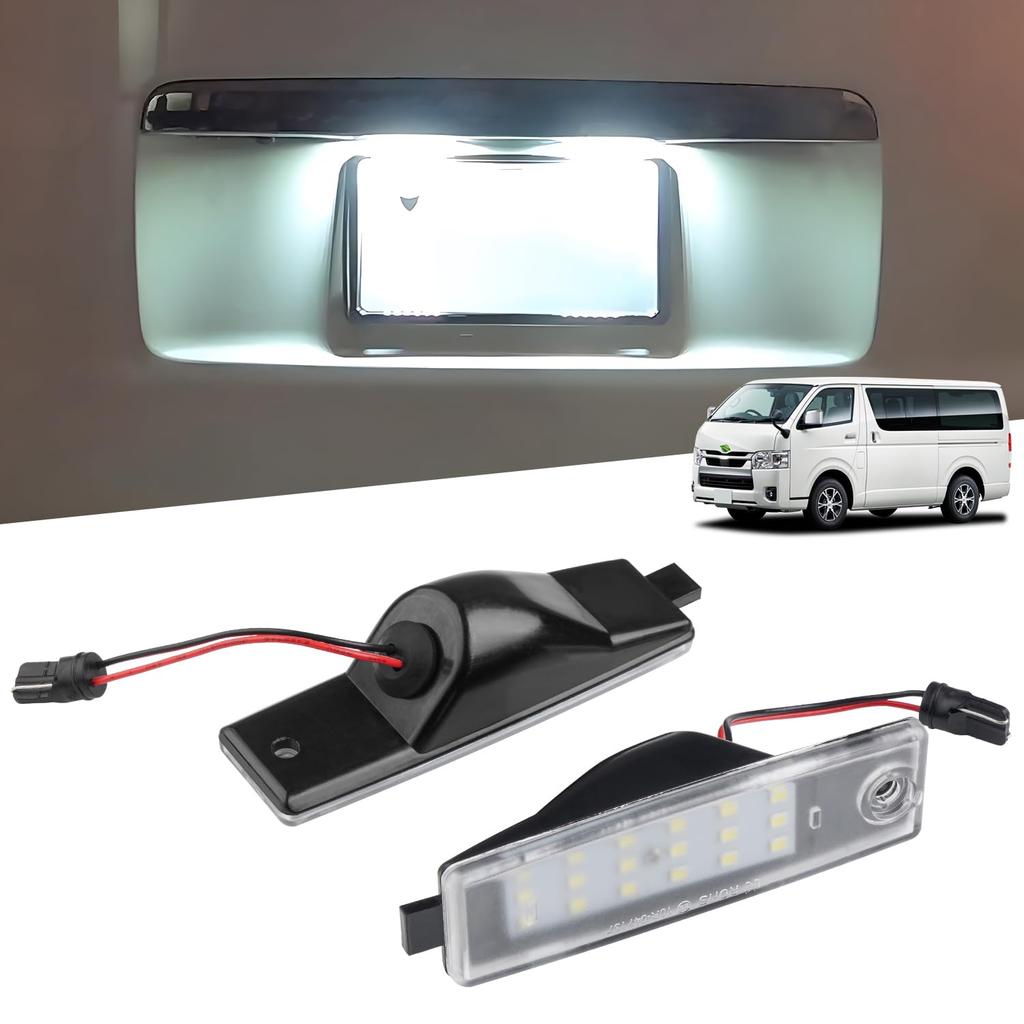 Virauto LED License Plate Light for Toyota Hiace 200 Series Compatible with All High Easy T10 License Plate Pure White 18 SMD 2835 Brighter Than