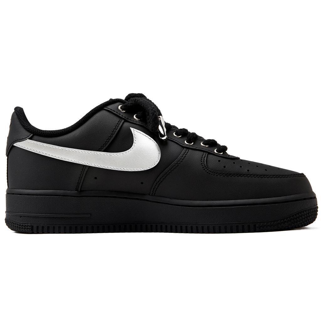 Nike Air Force 1 Покрытие Нескользящие Низкие Кеды для Скейтборда Унисекс Черный Серебристый CW2288-001(Team55-SWOOSH)