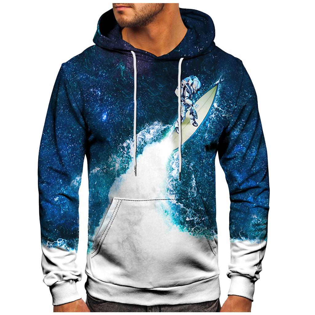 Men's Loose Printed Hooded Sweatshirt Men's Casual Fashion Sports Sweatshirt