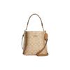 New Mollie Canvas With Leather Bucket Bag, Handbag, Shoulder Bag Small Size Women's Khaki CA582-IMNLJ