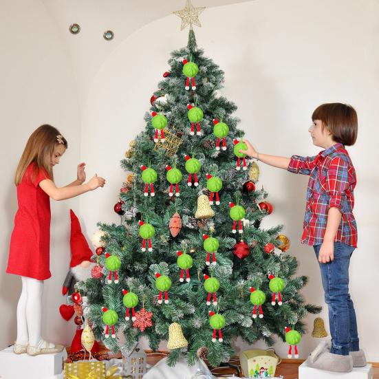 6 шт. Подвеска на елку Поразительный дизайн Пушистый Рождественский пушистый шар Украшение Подвесное украшение Сезонные домашние акценты