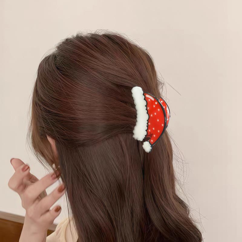 Santa Claus Snowman Hair Clip - Sweet Christmas Cartoon Claw Clip Gift