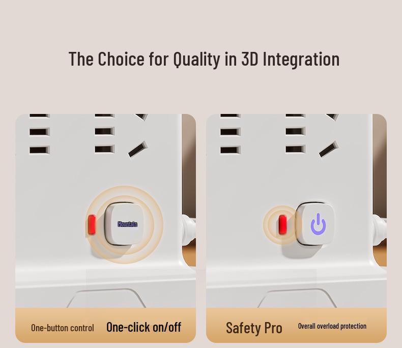 Multi-functional Vertical USB Power Strip with Night Light