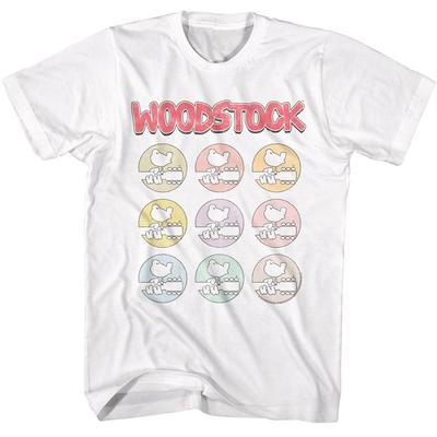 Футболка Woodstock с разноцветными иконками музыки