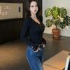 Женский ретро-топ 'Hot Girl' с длинным рукавом, облегающий - Тонкий, Белая база для весны и осени
