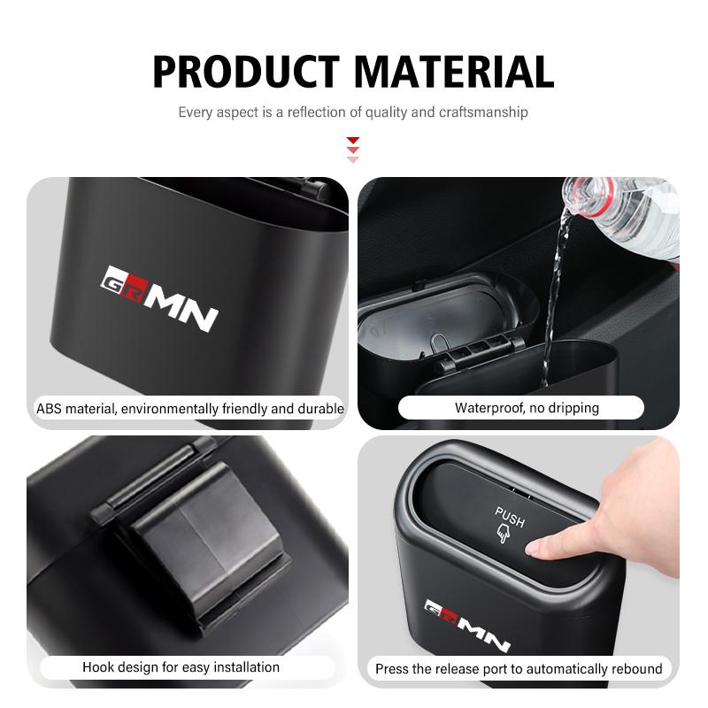 Car Garbage Can Storage Box Rubbish Organizer Trash Bin For S6 Gazoo Racing TRD Corolla Yaris Chr Auris Rav4 Prado JH6