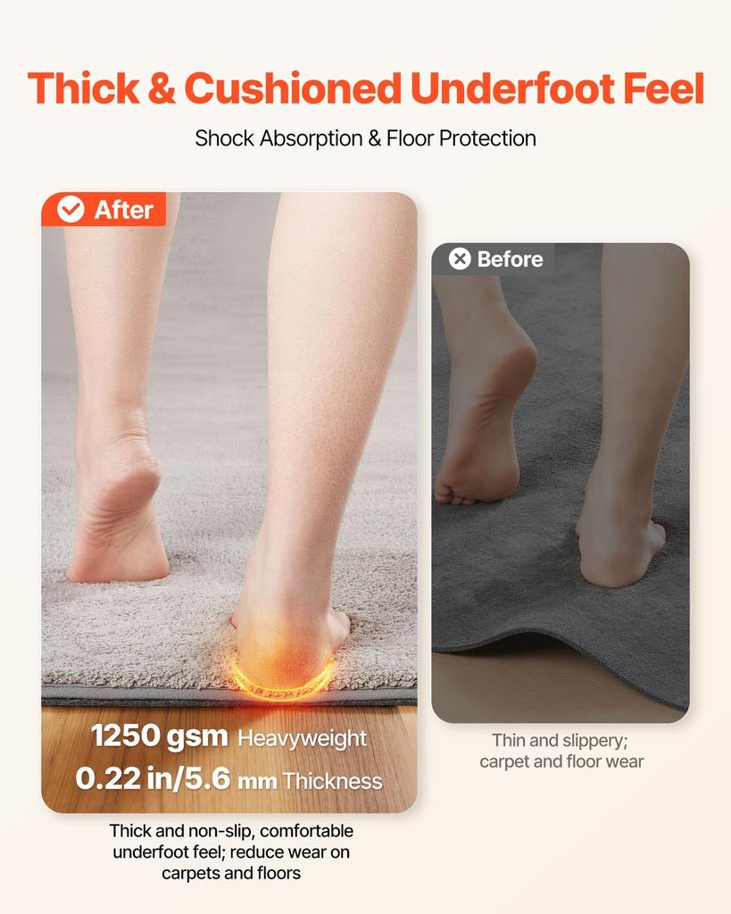 Rug Pad 0.91 x 1.52 m, Non-slip Carpet Area Pad, Rug Mat Padding with Dual Surface Felt Cushion & Rubber Gripper, Hardwood Floor Protection for All