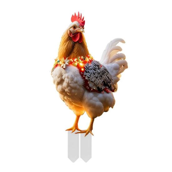Рождественская цыпочка для сада, стойкая к погодным условиям, прочная акриловая, для улицы, патио, двора, газона, рождественская курица, пчела