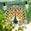 3D Metal Peacock Wind Chime – Vibrant Rotating Hook, Durable Outdoor Decor for Garden, Patio & Fall Festivals, Battery-Free Hanging Ornament