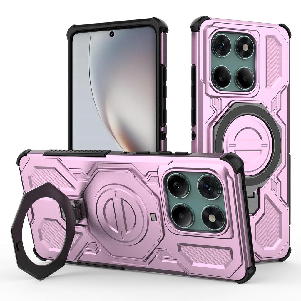 Магнитный чехол для Motorola Edge 60 Fusion 5G, вращающаяся металлическая подставка, задняя крышка телефона из ПК+ТПУ