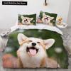 Animal Dog Duvet Cover King Queen Size Kids Cute Pet Puppy Them Bedding Set Corgi Golden Retriever 2/3pcs Polyester Quilt Cover