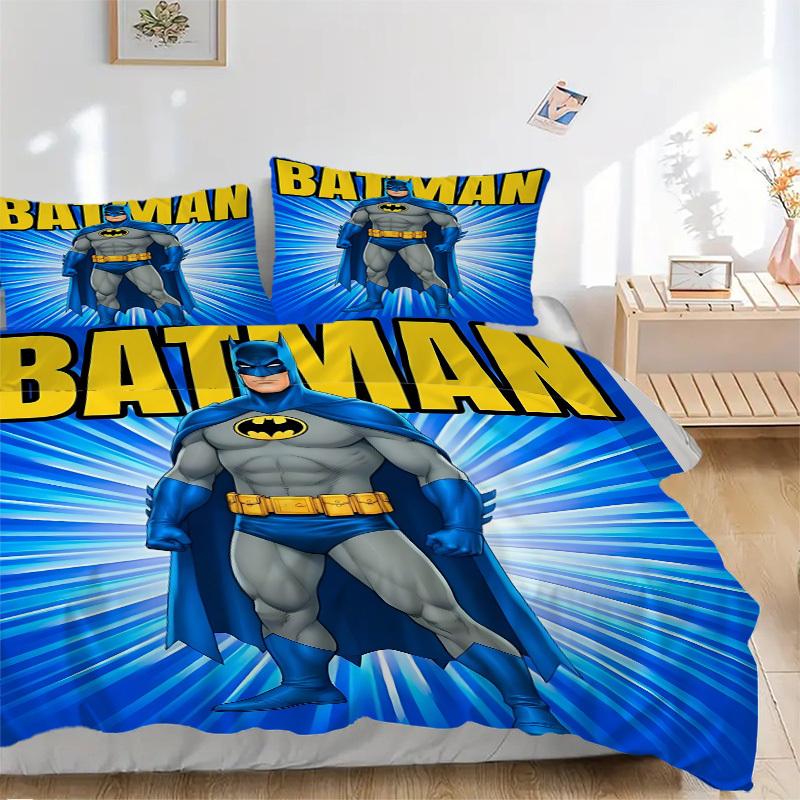 3pcs batman, superhero Duvet Cover Set (1 Duvet Cover + 2 Pillowcases, No Core) - Comfortable, And Breathable Bedroom Decoration yy251104018
