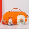 Jade Rabbit Auspicious Ceramic Tea Cup Gift Set