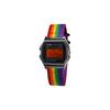 Casio Часы с кварцевым механизмом, нейлоновый ремешок, унисекс, черный циферблат, A158WA-1(Watch5--)