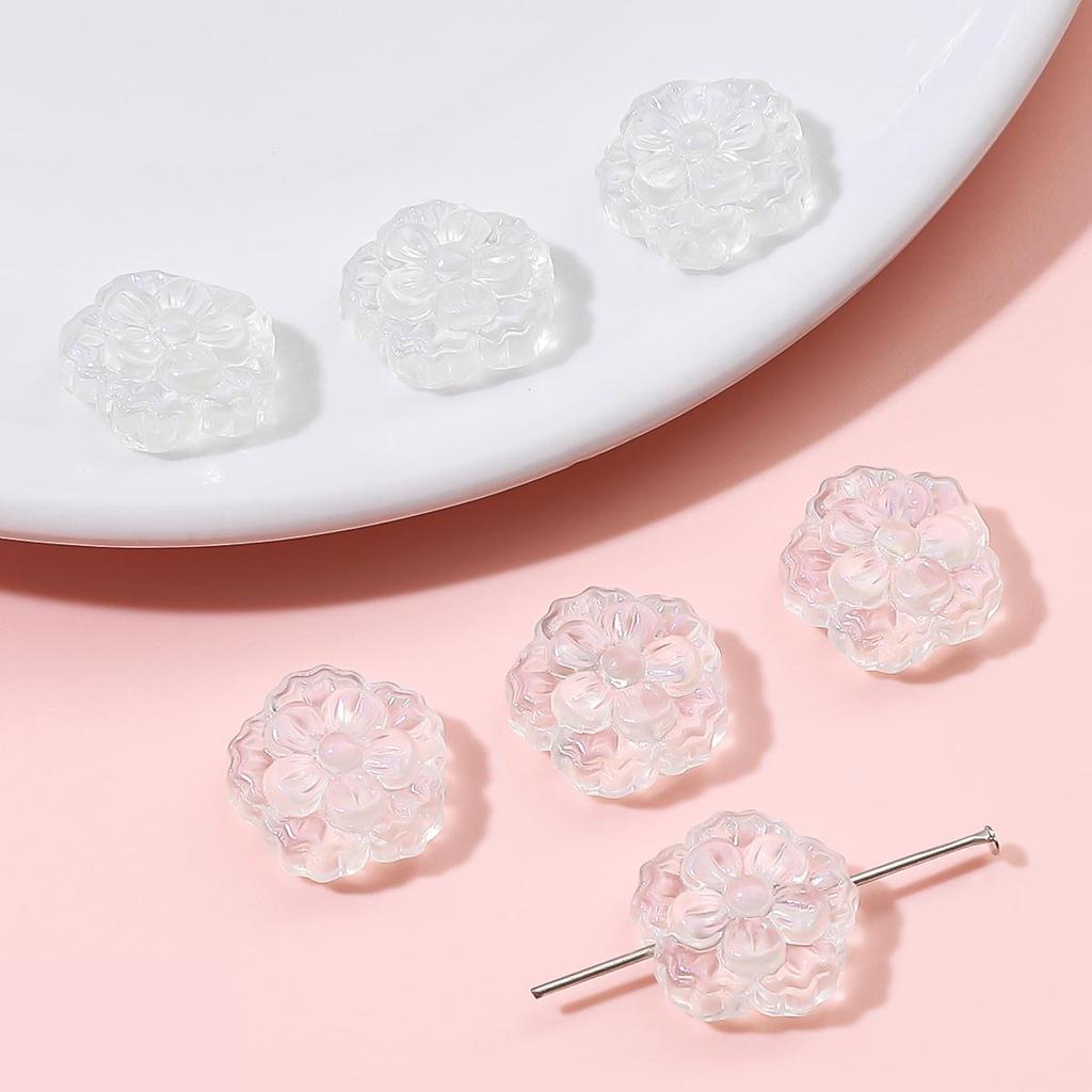 Разноцветные стеклянные бусины в форме близнецов в форме цветка 15 мм 10 шт. Для изготовления украшений DIY браслет ожерелье