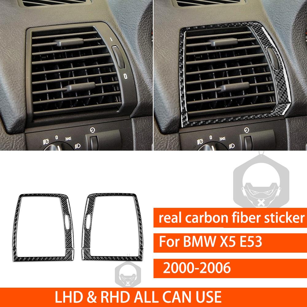 Для BMW X5 E53 2000-2006 Полный комплект накладок на центральную панель, наклейка из настоящего углеродного волокна, аксессуары для интерьера автомобиля