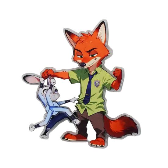 Вращающийся магнит на холодильник Лиса Кролик Акриловый Мультяшный Персонаж Животное Магнит на холодильник Украшение для дома Офиса Кухни Подарок для фанатов кино