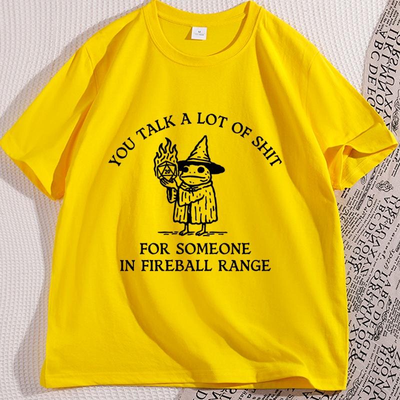 Funny Wizard Frog Tshirts Cotton Short Sleeve Men Women Tee Shirt Casual Round Neck Cotton Streetwear Tshirt Vintage Clothes
